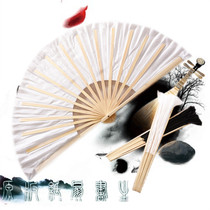 Original Han and Tang paper fan scholar Chinese style dance White black double-sided silk Yangge Tai Chi fan Kung Fu fan