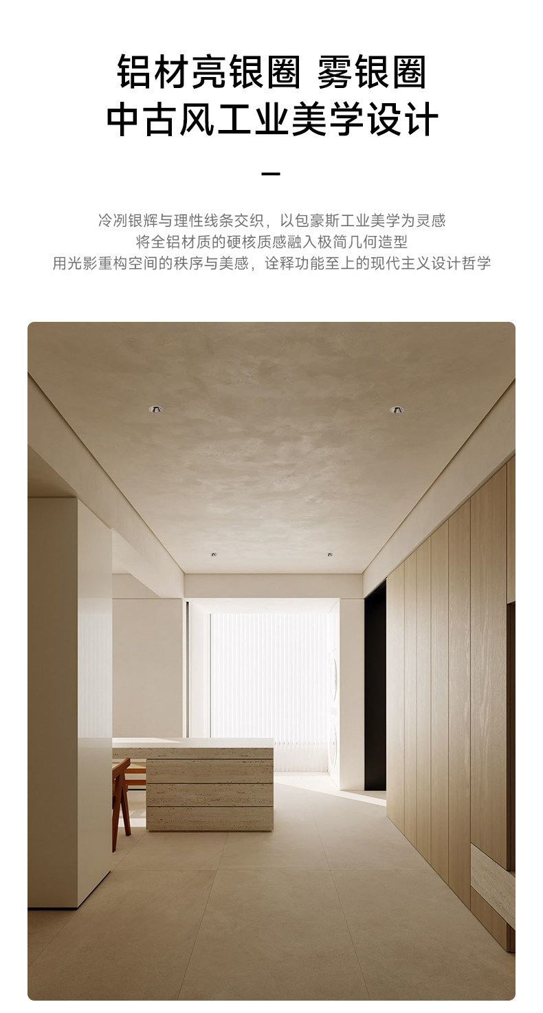 中古包豪斯嵌入式亮银杯射灯深杯防眩led可摆头客厅铝智能无主灯 图文详情 2