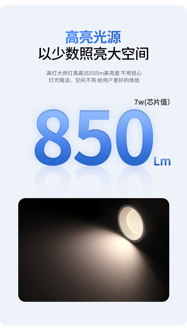 超薄筒灯侧发光嵌入式侧面灯带防眩护眼智能天花灯家用客厅无主灯 图文详情 24