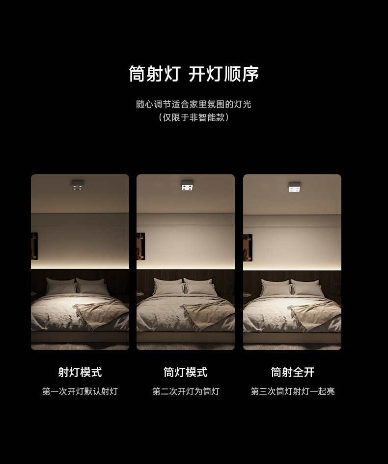 超薄明装斗胆灯包豪斯不锈钢客厅筒射灯一体银色吸顶灯三头无主灯 图文详情 18