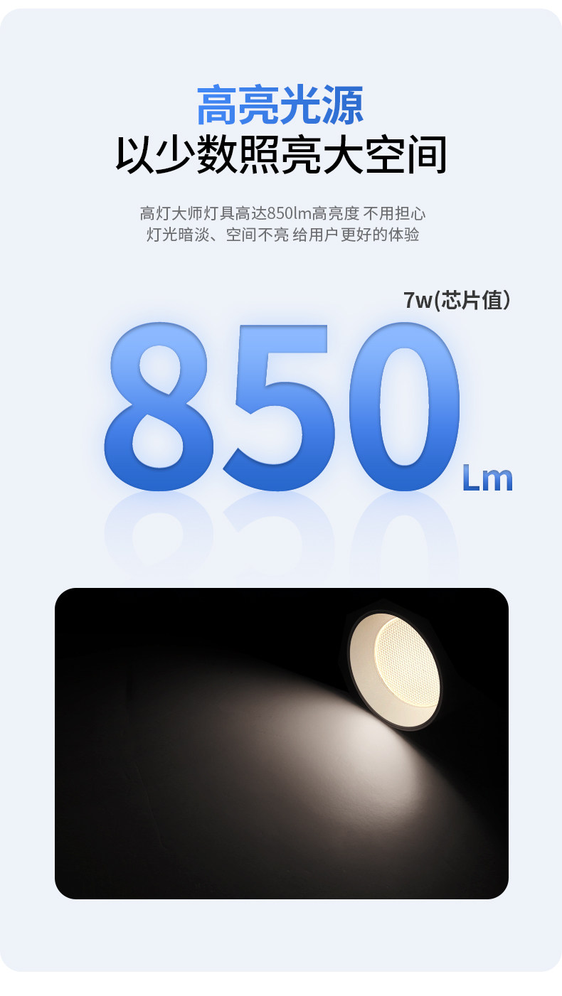 明装侧发光筒灯侧面led灯带防眩护眼天花灯家用客厅智能无主灯 图文详情 22