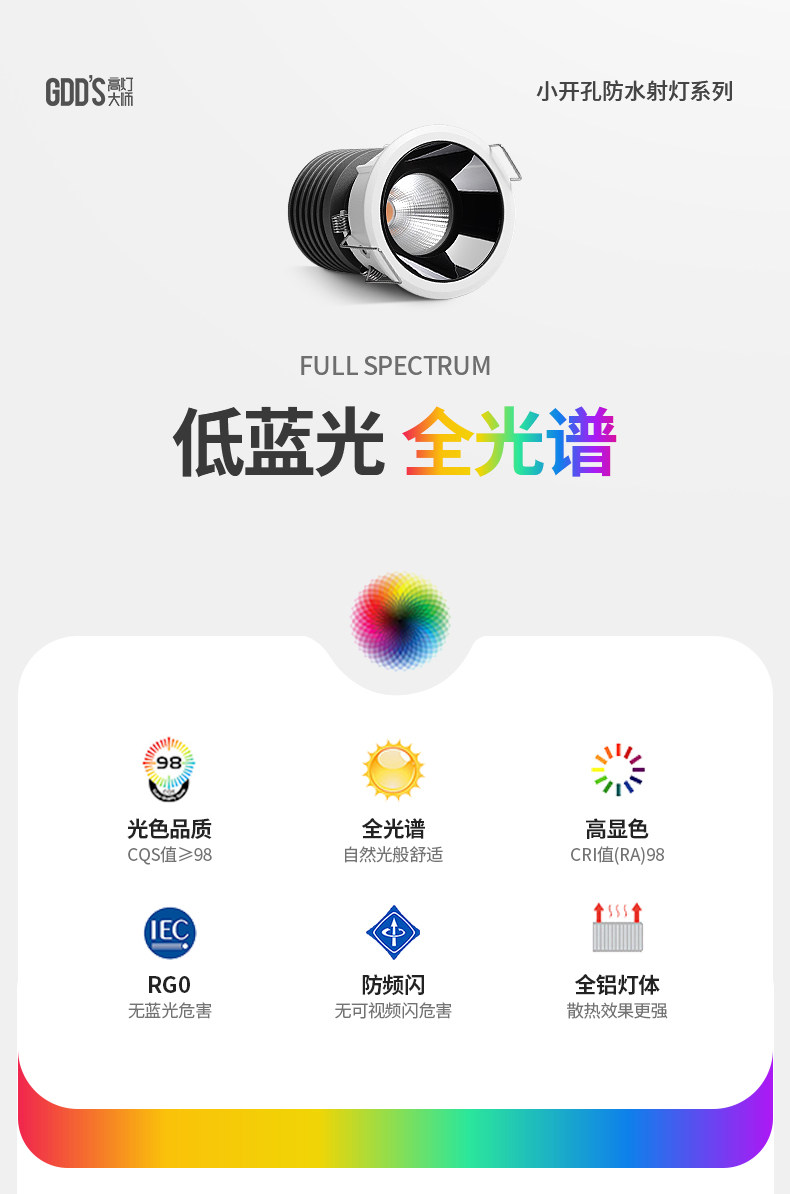 防水小射灯嵌入式55开孔深藏防眩防雾led天花灯浴室厨房专用防潮 图文详情 4