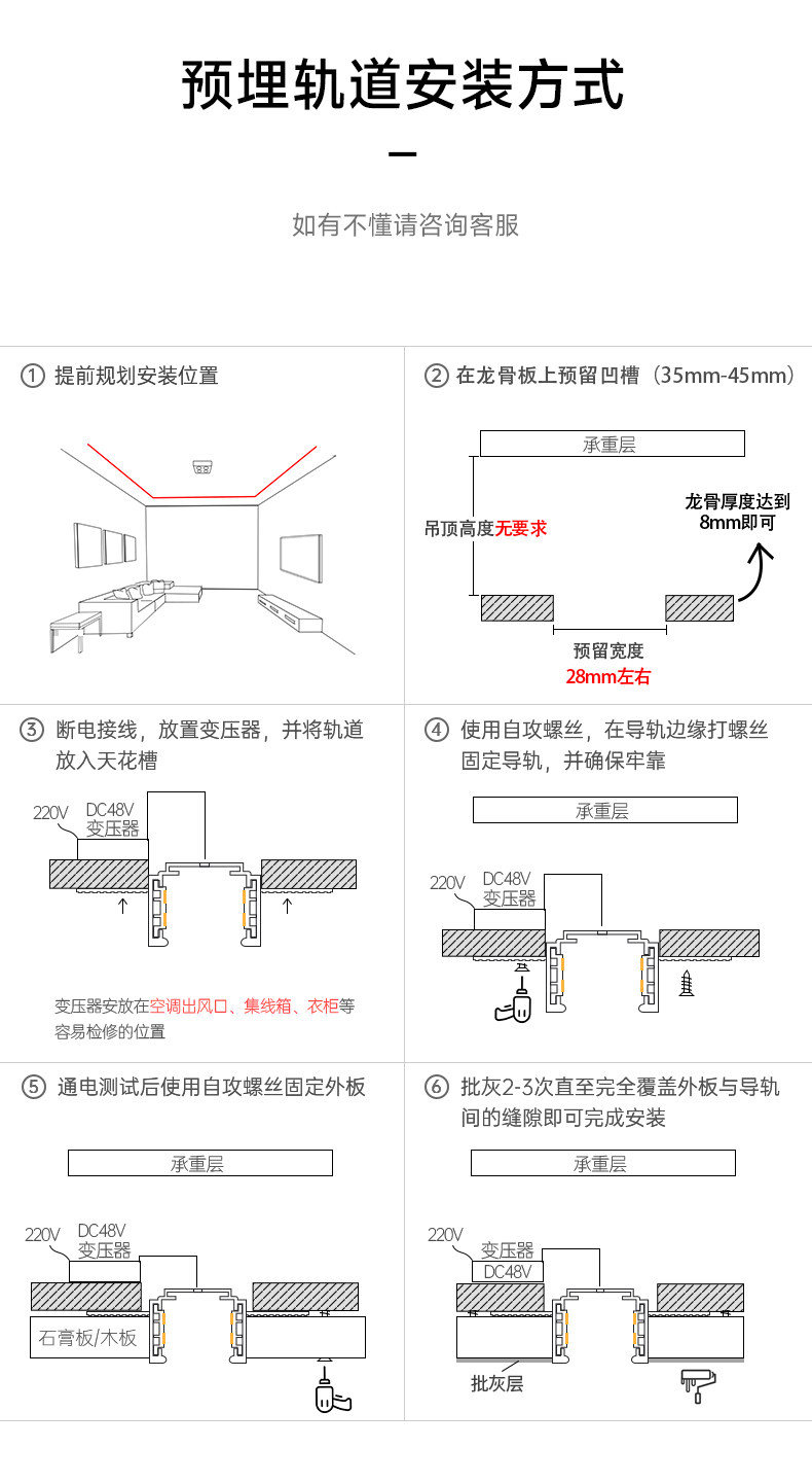 嵌入式磁吸轨道灯超薄明装无主灯射灯不吊顶客厅线条线形灯全光谱 图文详情 24