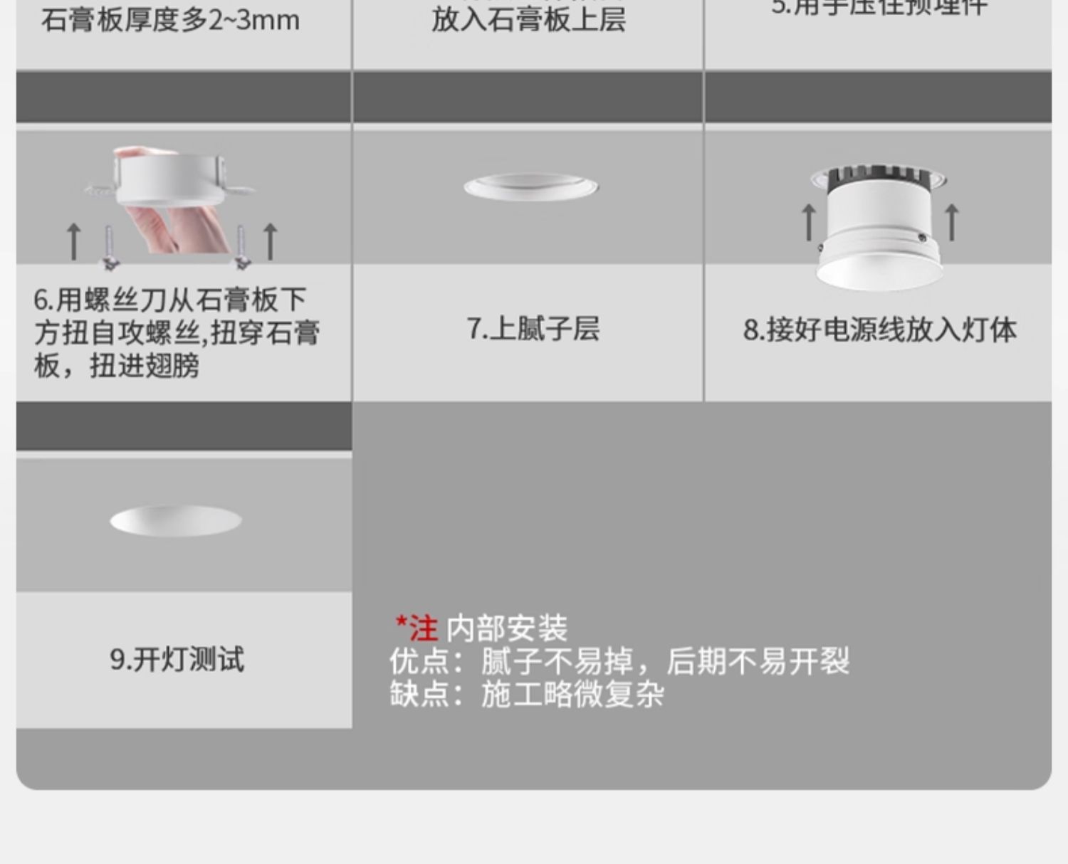 预埋筒灯无边框嵌入式隐形全光谱吊顶客厅智能防眩护眼家用无主灯 图文详情 29