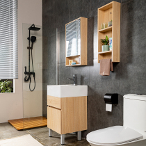  Small apartment bathroom cabinet combination washbasin cabinet washbasin Bathroom sink washbasin Solid wood bathroom cabinet