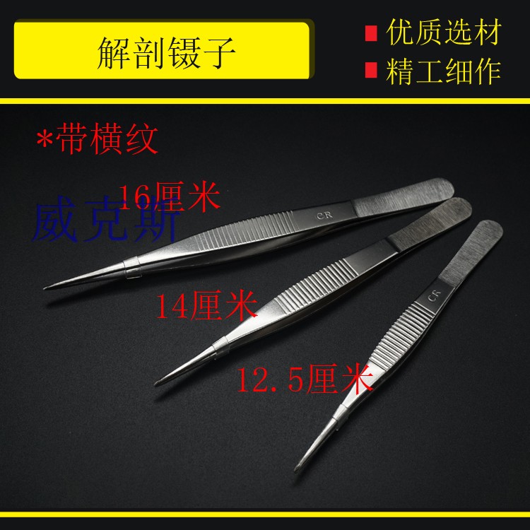 Stainless steel tweezer straight tip anatomical tweezer repair tweezer beauty tweezer teaching nail tweezer surgical tweezer