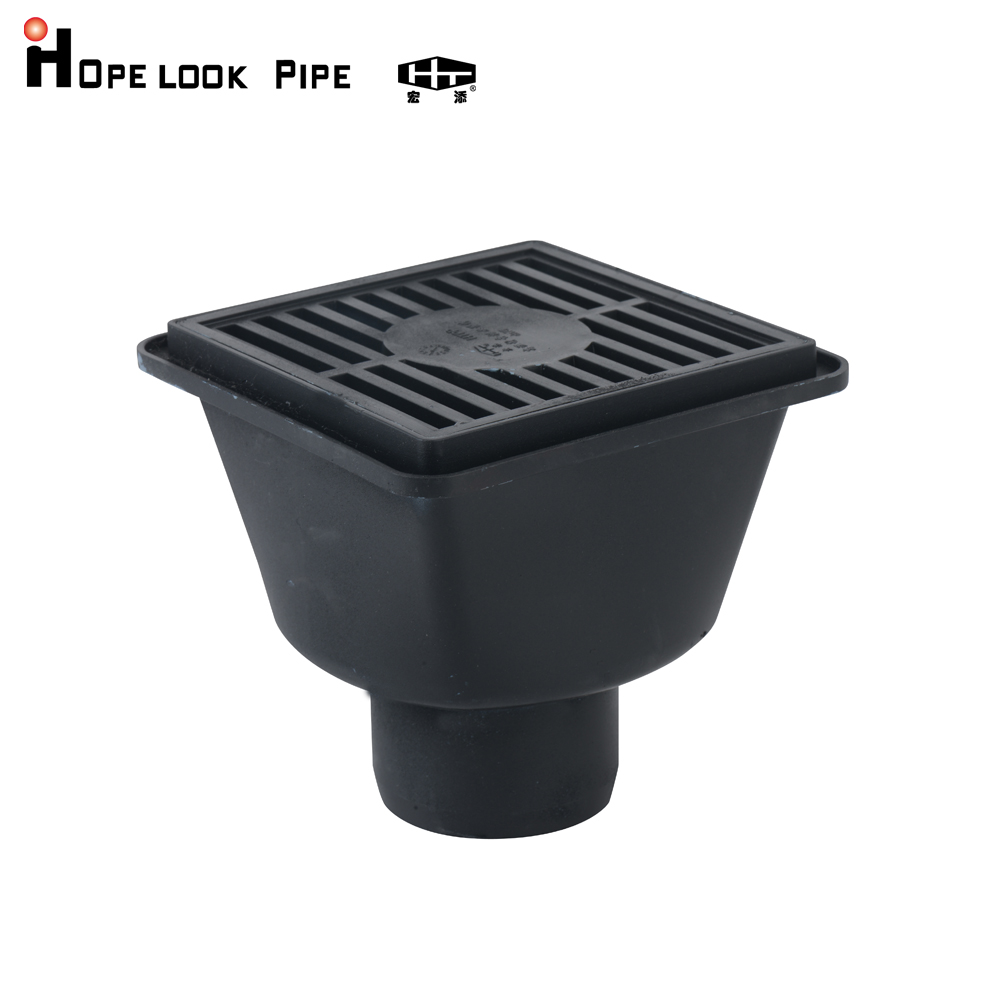 Villa drainage HTPP pipe fittings connected to 75MM drain pipe washing machine floor drain stainless steel floor drain square floor drain