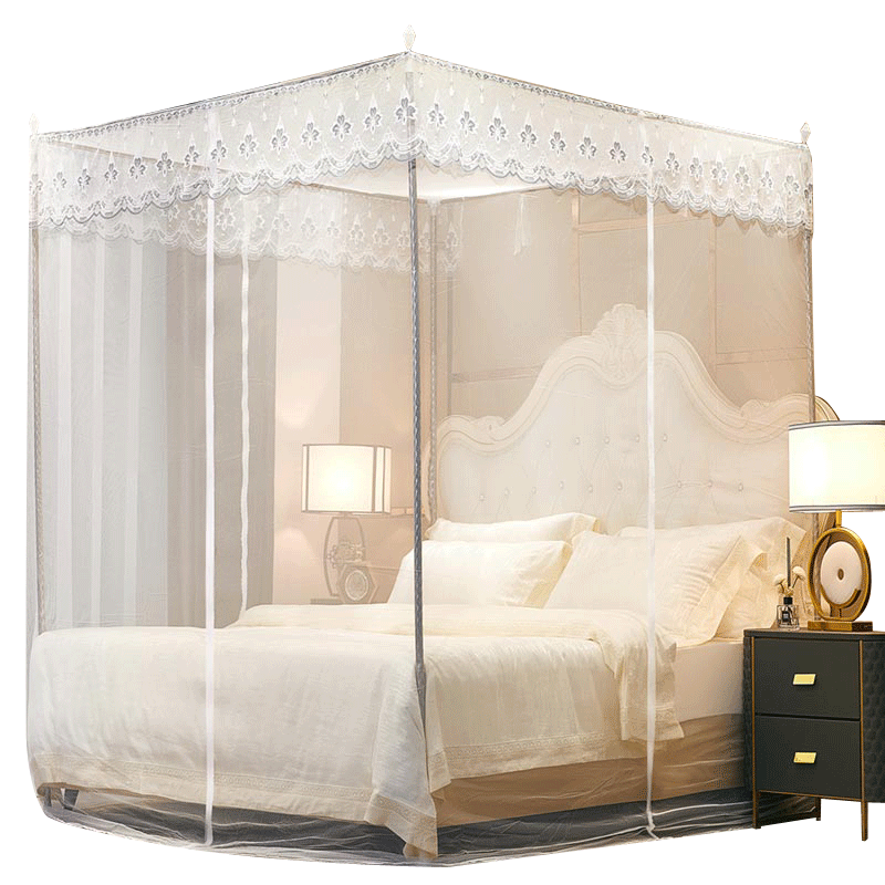 Mosquito net Household summer 2024 new landing brackets are fixed and easy to disassemble and wash free installation zipper three open doors