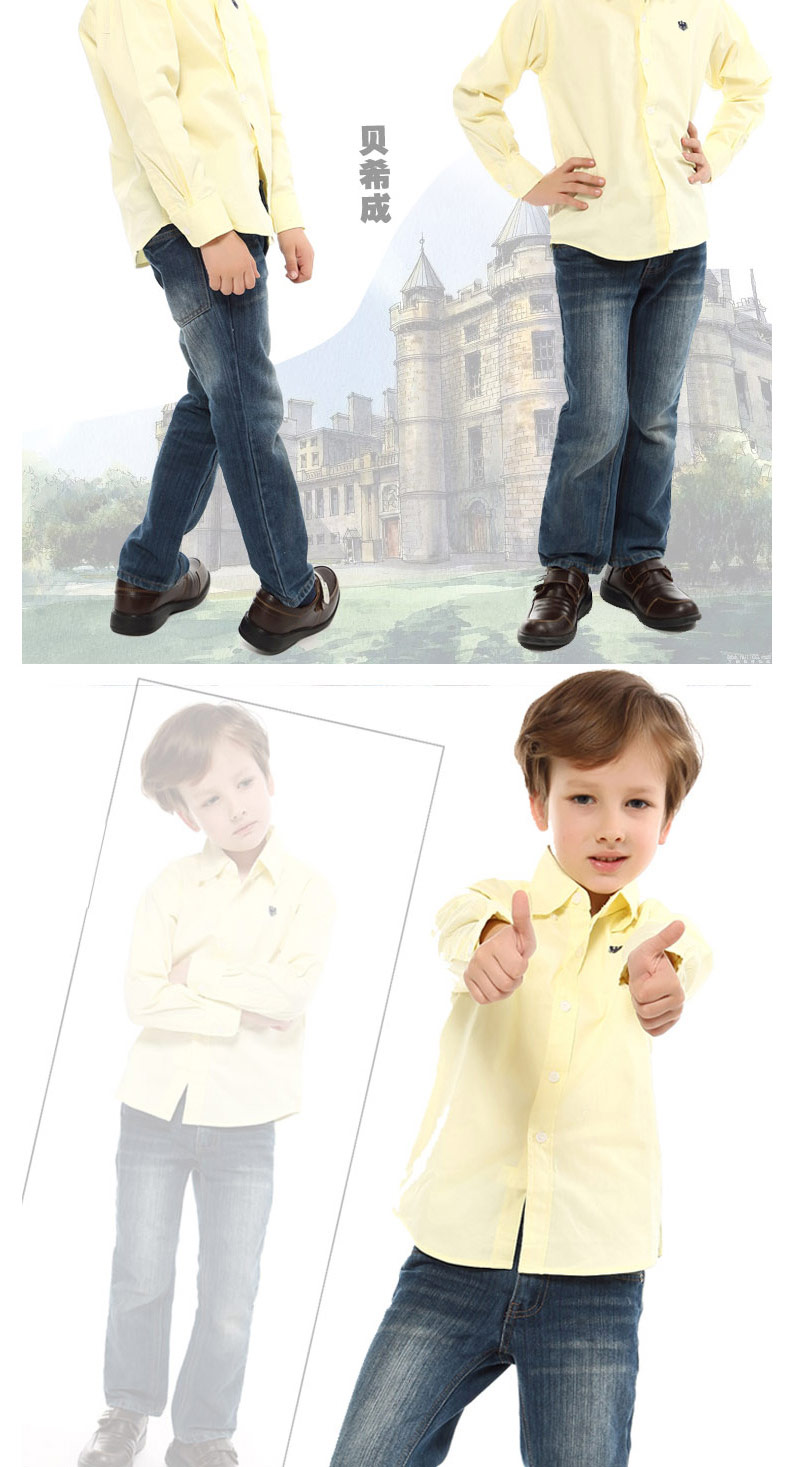 Áo sơ mi trắng trẻ em nam dài tay cho bé đồng phục học sinh lớn cotton cộng với áo nhung trắng dày xuân hè áo sơ mi trẻ em
