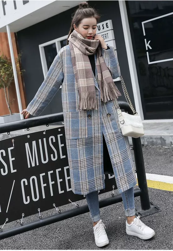 Áo khoác len trong phần dài của phiên bản Hàn Quốc của mùa thu đông retro lỏng lẻo 2018 dành cho nữ áo da lộn