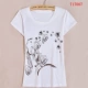 Quần áo mùa hè cotton in áo thun ngắn tay màu trắng nữ phiên bản Hàn Quốc của chiếc áo tự nhiên nóng bỏng nửa kín tay áo sơ mi - Cộng với kích thước quần áo áo bò nữ đẹp