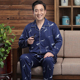 Mens đồ ngủ dài tay áo bông mùa xuân và mùa thu cardiganth mỏng trung niên bông mùa thu và mùa đông quần áo pajama mens nhà thiết.