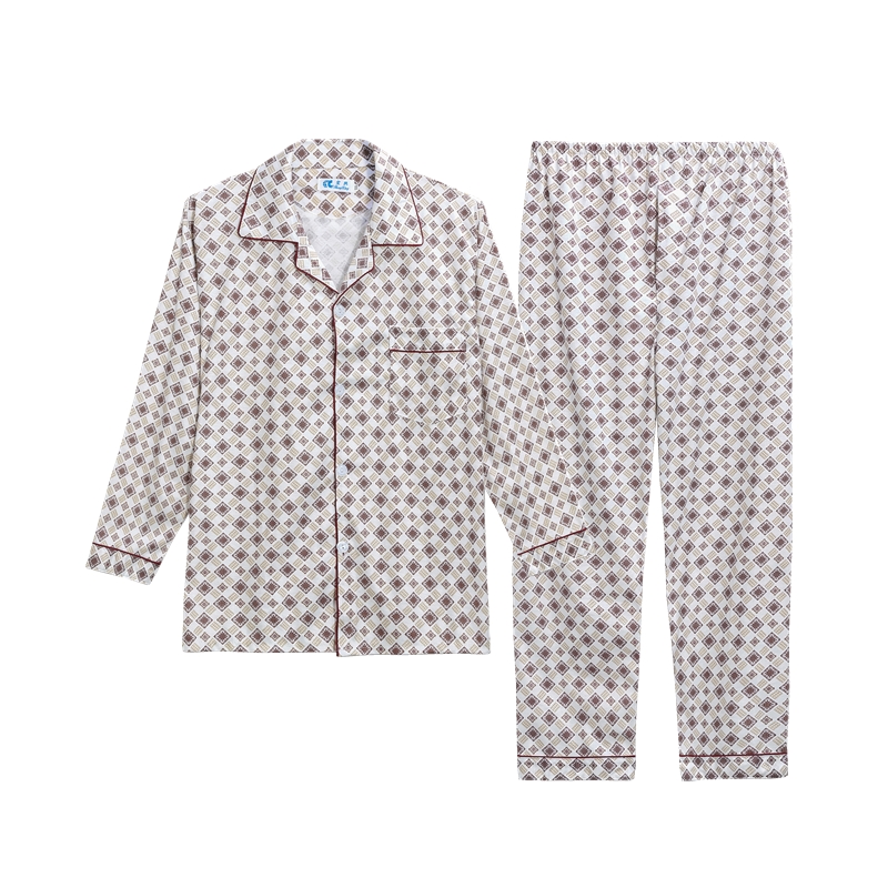 Mùa xuân và mùa thu mens trẻ bộ đồ ngủ dài tay bông trung niên mens pajamacard mens mùa hè quần áo nhà thiết.