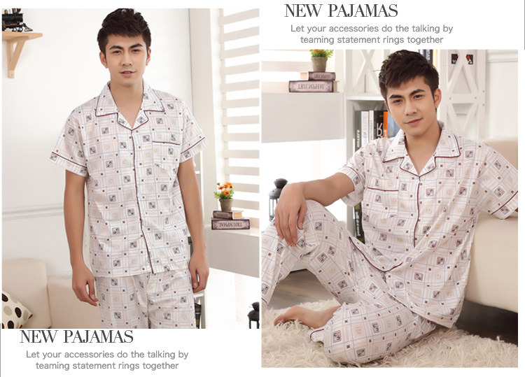 Của nam giới Đồ Ngủ Mùa Hè Ngắn Tay Áo của Nam Giới Cotton Mỏng Nửa Tay Áo của Nam Giới Trung Niên Kích Thước Lớn Quần Nam Giới Thanh Niên ... bộ đồ đôi mùa đông nam nữ