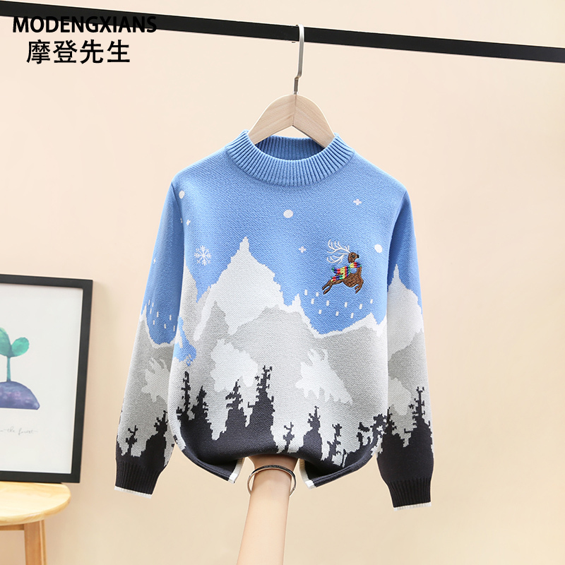 Boys' Sweater Autumn and Winter 2026 New Style Boys' Red Christmas Kidsren's Knitwear Pure Cotton Thickeneded Woolen Clothes Boys' Sweater Autumn and Winter 2026 New Style Boys' Red Christmas Kidsren's Knitwear Pure Cotton Thickeneded Woolen Clothes