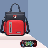 Красная сумка для учебы, пенал, 3D