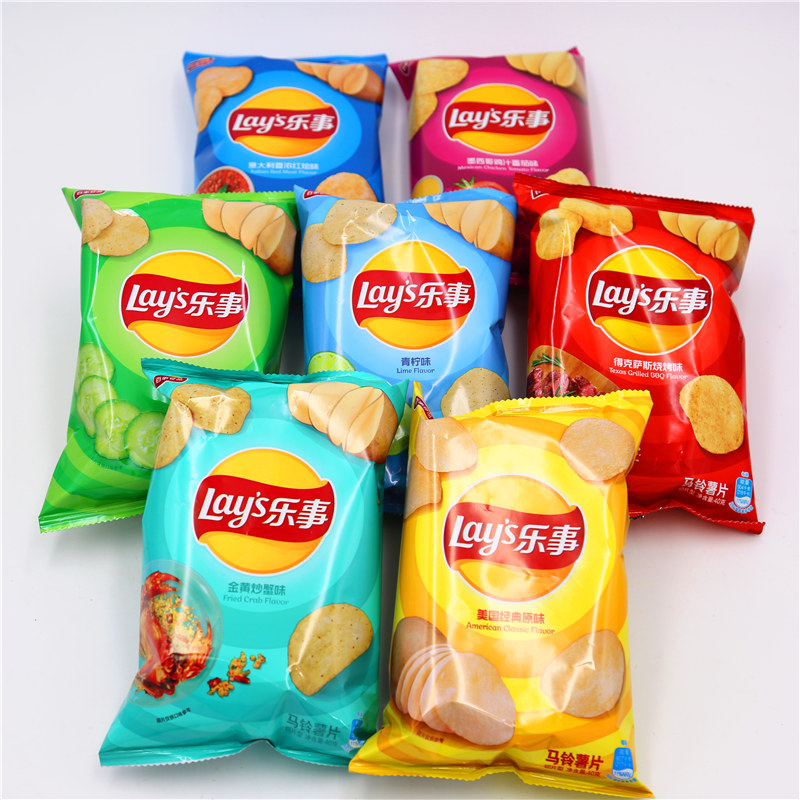 Lay's classic potato chips 40g*10 bags of snacks spree casual snacks mixed flavor whole box of puffed food