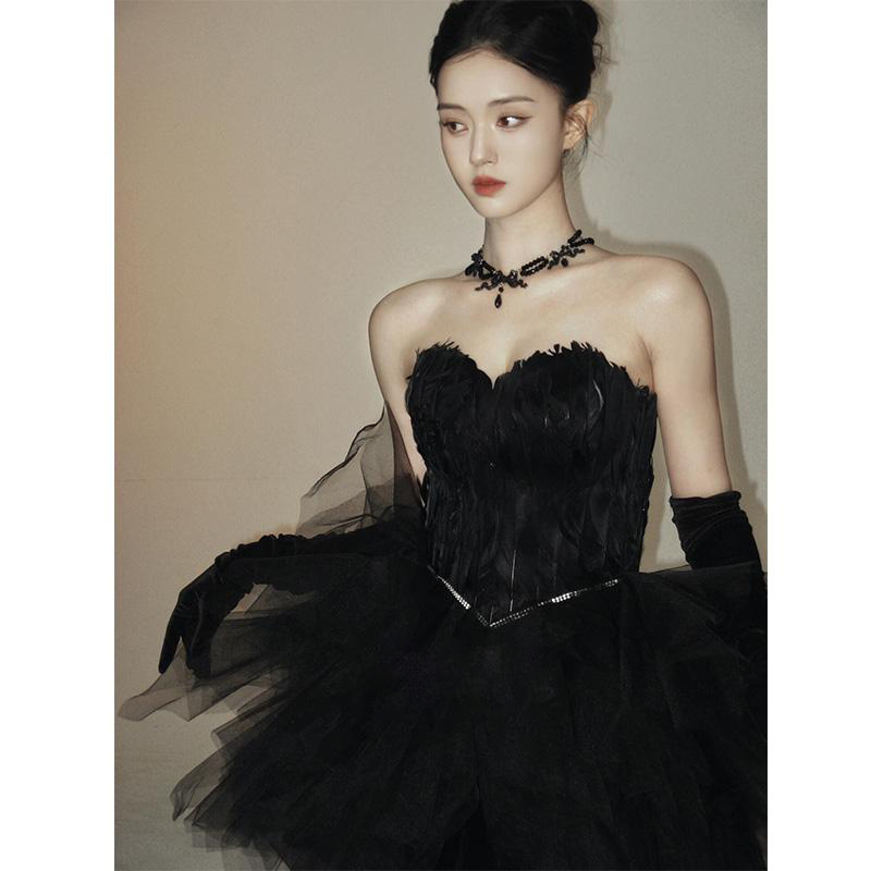 Halloween Costume Birthday Dress Black Coming-Of-Age Ceremony Banquet High-End Heavy-Duty Princess Puffy Dress Art Exam Halloween Costume Birthday Dress Black Coming-Of-Age Ceremony Banquet High-End Heavy-Duty Princess Puffy Dress Art Exam