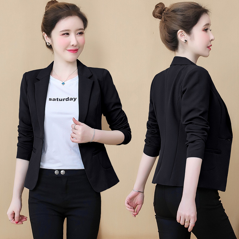 Black Blazer for Women, Korean Style, Thin for Spring and Autumn, New Summer Model, Versatile, Casual, Slim Fit, Short Suit with Elegant Style Black Blazer for Women, Korean Style, Thin for Spring and Autumn, New Summer Model, Versatile, Casual, Slim Fit, Short Suit with Elegant Style