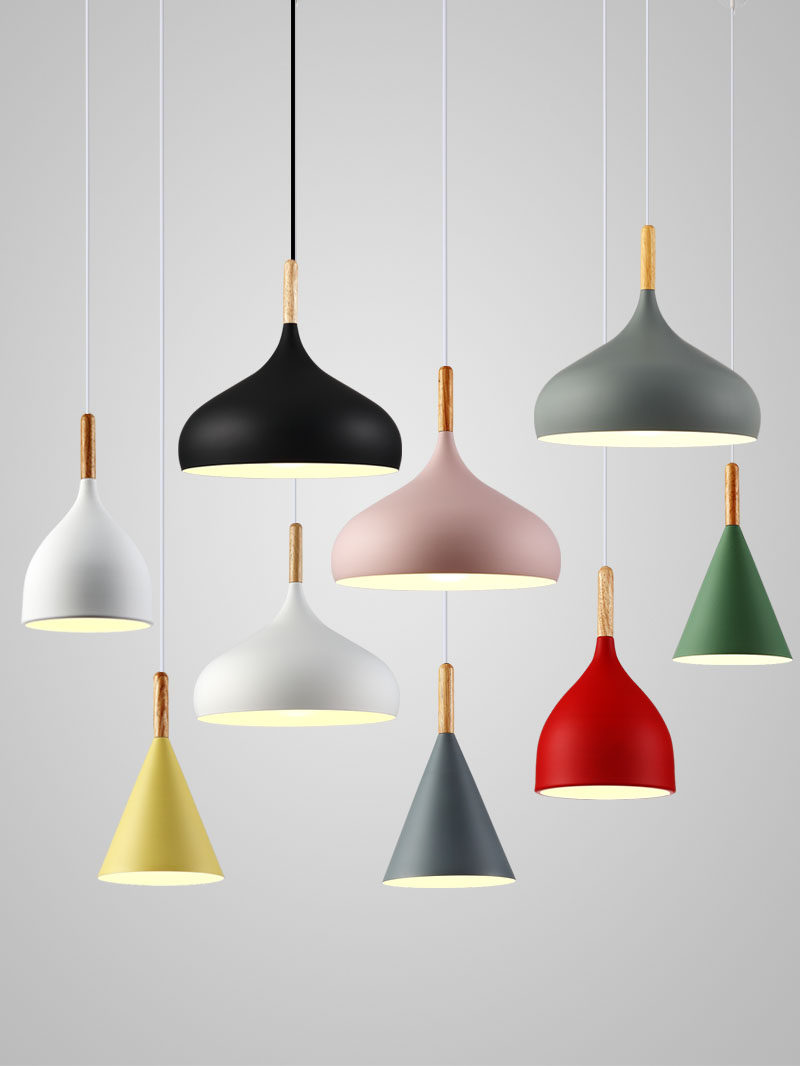 Simple and Stylish Nordic-Style Restaurant Pendant Light, Creative Design, Lighting for Guesthouses, Aluminum Lampshade, Buffet Shop Pendant Light