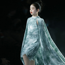 Childrens dress girl princess 2021 New temperament little girl model catwalk show evening dress tail high end