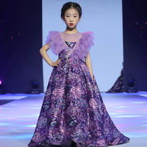 Childrens dress dress 2021 New temperament girls evening dress model catwalk piano childrens performance high-end