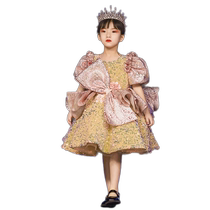 Girls dress princess dress high-end light luxury temperament childrens catwalk girl birthday host piano performance clothing