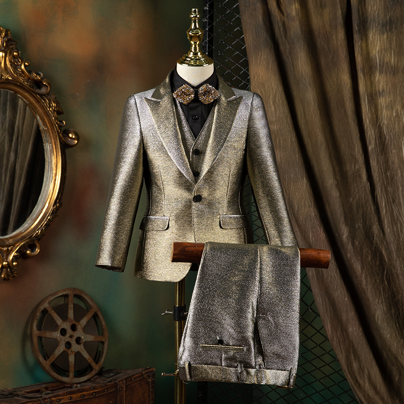 Boy suit suit children's gown for piano performance 2022 new high-end models walk show flower girl little west suit