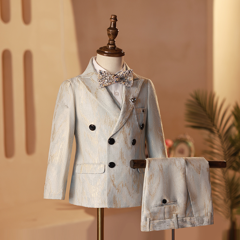 Children Suits Suit Boy Gown Yinglun Wind Walking Show Host Piano Performance Handsome Boy Little West Suit Winter-Taobao