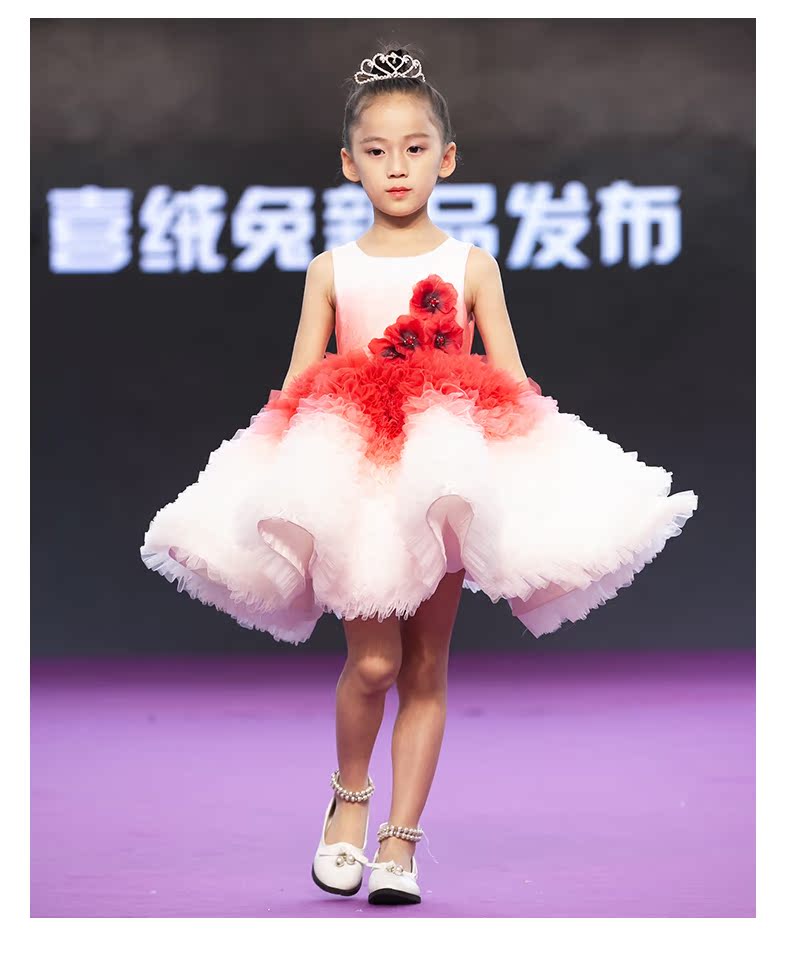 Cô gái mặc váy sinh nhật trẻ em váy hoa cô gái nhỏ cô chủ trang phục cậu bé lớn catwalk trang phục mùa hè - Váy trẻ em váy công chúa trẻ em