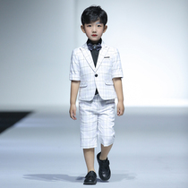 Boy Suit Set 2021 New Summer Short Sleeve Korean Handsome Men Flower Girl Dress