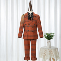Boy suit suit suit plaid jacket 2021 New temperament British wind Net Red child dress host small suit