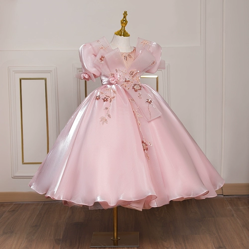 Наряд маленькой принцессы, наряд для музыкальных выступлений, розовое вечернее платье, в западном стиле