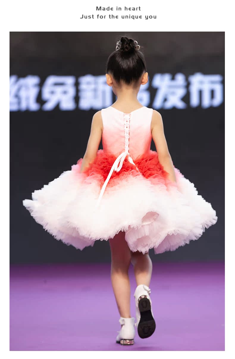 Cô gái mặc váy sinh nhật trẻ em váy hoa cô gái nhỏ cô chủ trang phục cậu bé lớn catwalk trang phục mùa hè - Váy trẻ em váy công chúa trẻ em