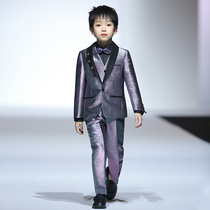 Boys suit suit suit 2021 new childrens dress male sequined stage suit catwalk host piano performance suit
