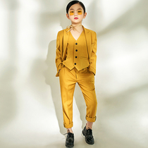 Childrens suit suit Three-piece flower girl dress Boy suit small suit Girl suit Catwalk costume performance