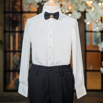  Xilong rabbit boys white shirt long-sleeved childrens white shirt girls middle and large childrens baby shirt new performance suit