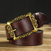  Childrens belt Boys  dress belt Fashion cowhide pin buckle Little boy suit Middle and large childrens performance casual belt