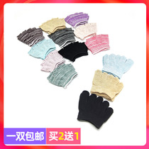 Socks female five-finger socks cotton thread full invisible front palm open toe summer cotton pad silicone non-slip shoes socks half short socks