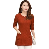 Модная осенняя утепленный лонгслив для матери, по фигуре, в западном стиле