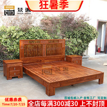 Hedgehog rosewood solid wood 1 8m double bed mahogany top box wardrobe combination Su Li bedroom complete set of furniture