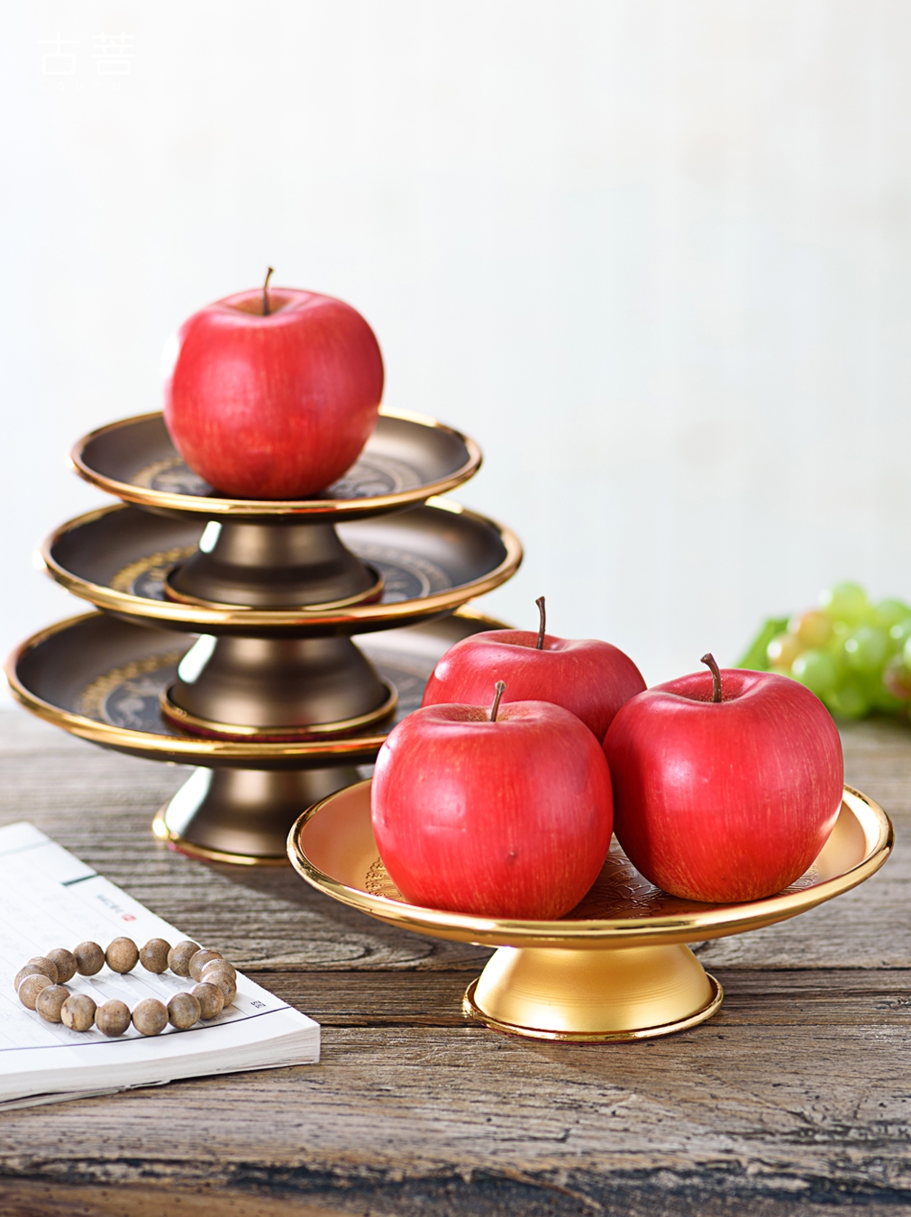 Bronze relief lotus for Buddha Fruit plate Alloy fruit plate for fruit plate Fruit plate Fruit plate Durable multi-size