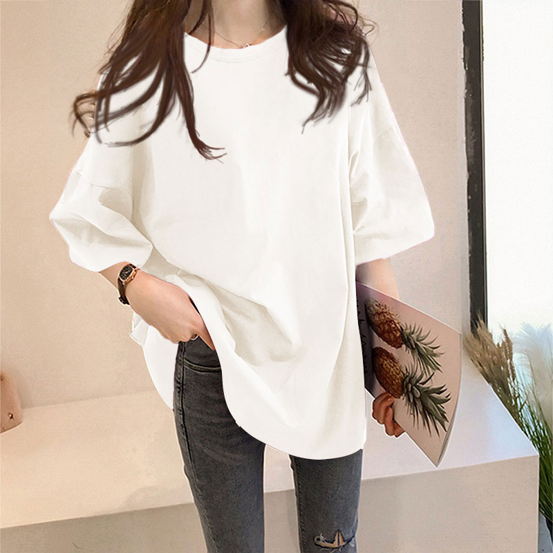 35 Whitewhite T-shirt female Short sleeve ins Foreign style summer 2021 new pattern Korean version easy Versatile Best friend jacket tide