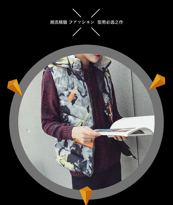 Áo vest cotton nam mùa thu và mùa đông thanh niên vest vest nam phiên bản Hàn Quốc áo lông cừu