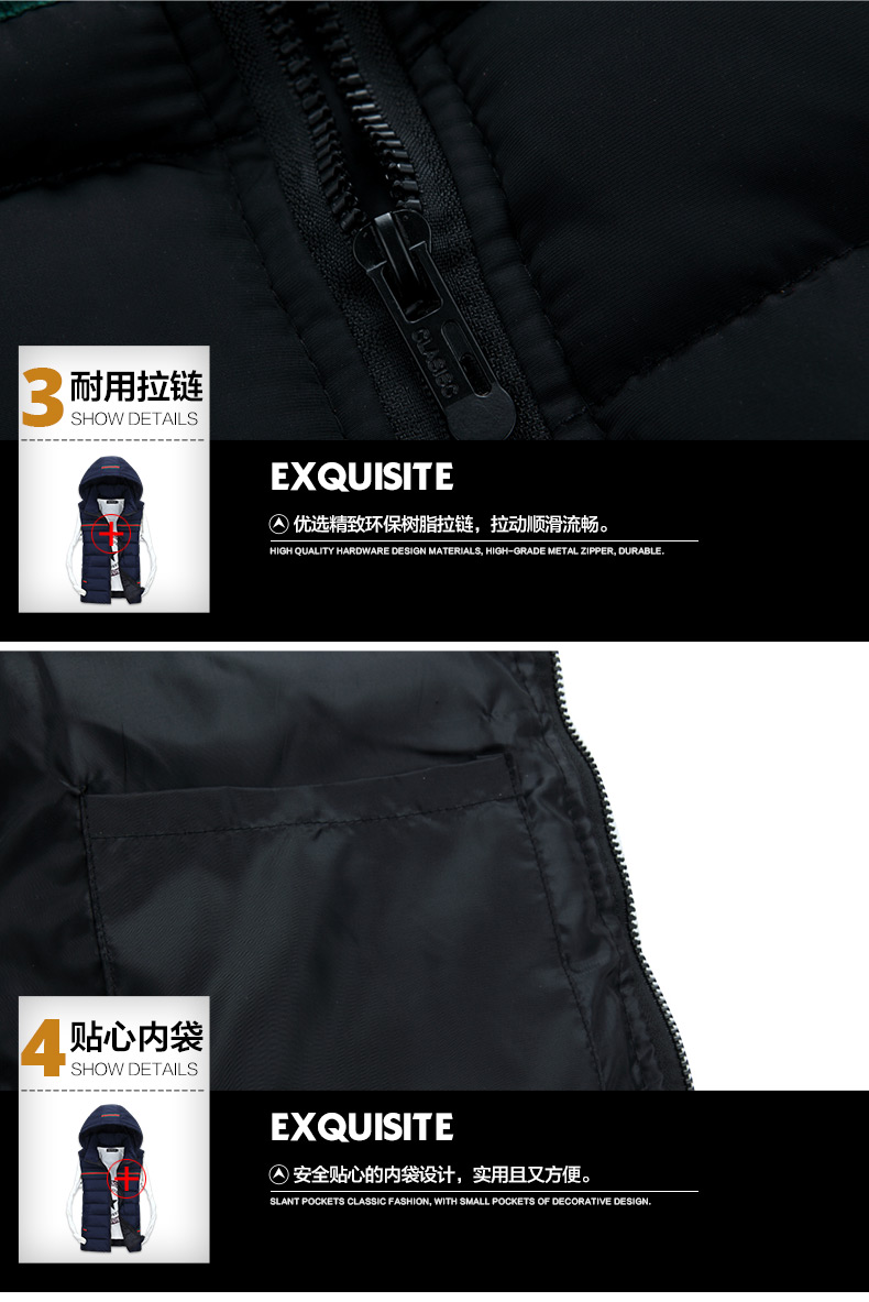 Cặp đôi vest nam cotton Mùa thu đông ngoài trời trùm đầu dày áo khoác không tay Hàn Quốc vest vest nam bình thường khoác vest nam