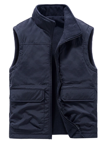 Демисезонный дорожный двусторонний флисовый жилет для отдыха, мужская куртка без рукавов