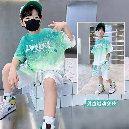 男童套装夏季薄款2025新款中大童速干篮球服儿童短袖短裤时尚运动