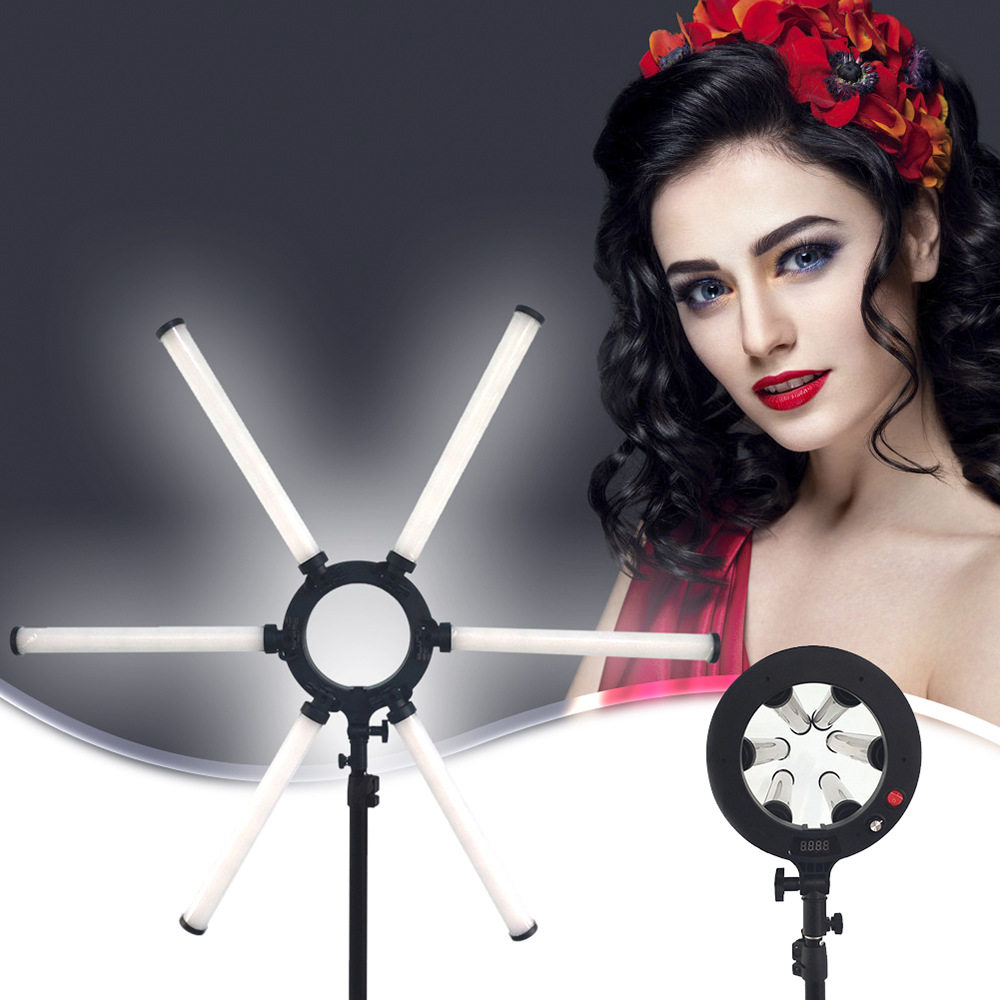 Mirage LED live beauty and soft light No shadow lamp High power six-claw lamp Divine Light Photography Portrait Photo phototonic light