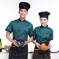 Зеленый фартук, шапка, короткий рукав