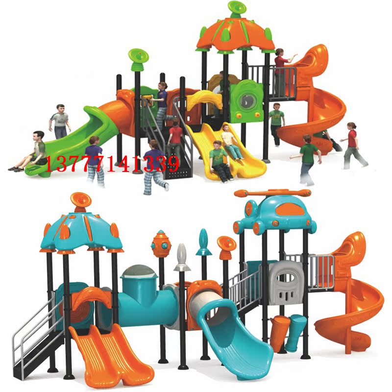 Kindergarten Large sliding slides Swings Slides Combinations Children Community Park Outdoor Pleasure Equipment Outdoor Plastic Toys